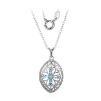 Zilveren ketting met Zwitsers-blauwe topaasstenen