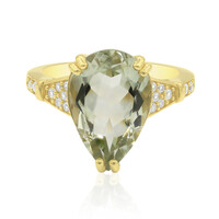 Zilveren ring met een groene amethist