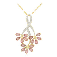 Gouden halsketting met Onverhitte Padparadscha Saffieren (AMAYANI)