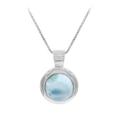 Zilveren halsketting met een larimar