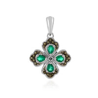 Zilveren hanger met Groene onyxen