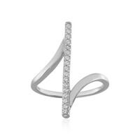 Zilveren ring met witte topaasstenen