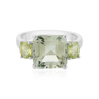 Zilveren ring met een groene amethist