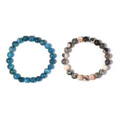 Armband met neon blauwe apatieten