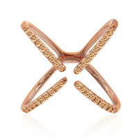 Gouden ring met SI1 Argyle Rose De France Diamanten