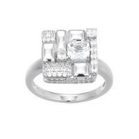 Zilveren ring met een witte topaas (Adela Silber)