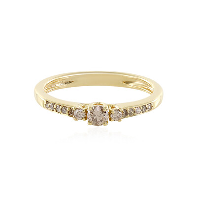 Zilveren ring met een I3 Champagne Diamant