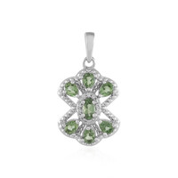 Zilveren hanger met een Groene Apatiet