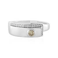 Zilveren ring met een I4 Champagne Diamant