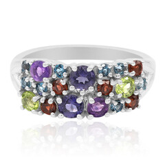 Zilveren ring met iolieten
