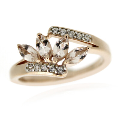 Zilveren ring met morganieten