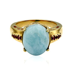 Zilveren ring met een larimar