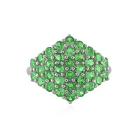 Zilveren ring met tsavorieten