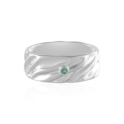 Zilveren ring met een Colombiaanse smaragd (de Melo)
