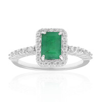Zilveren ring met een Braziliaanse smaragd