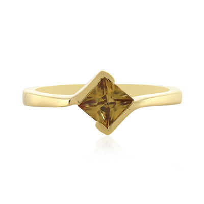 Zilveren ring met een Gele Zirkoon