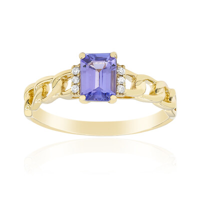 Gouden ring met een AAA tanzaniet (CIRARI)