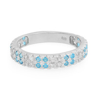 Zilveren ring met neon blauwe apatieten