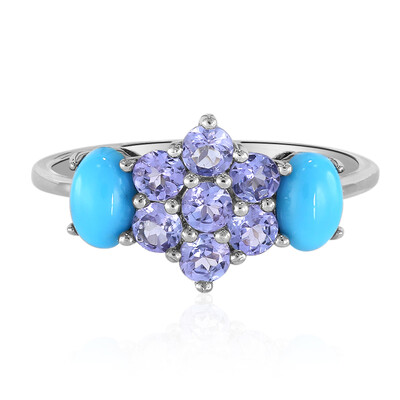 Zilveren ring met Sleeping Beauty Turkooisen