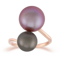 Gouden ring met een koninklijke paarse Ming parel (TPC)