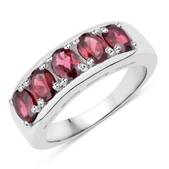 Zilveren ring met rhodolieten