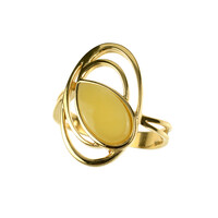 Zilveren ring met een Baltische barnsteen