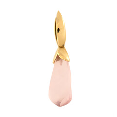 Gouden hanger met een rozen kwarts