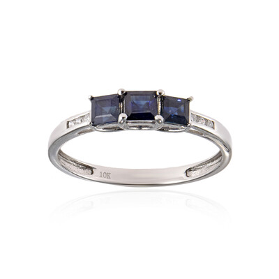 Gouden ring met een Blauwe Ceylon saffier