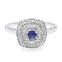 Zilveren ring met een Kanchanaburi saffier