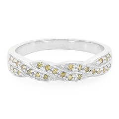 Zilveren ring met Fancy diamanten