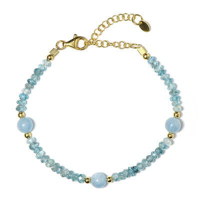 Zilveren armband met aquamarijnstenen