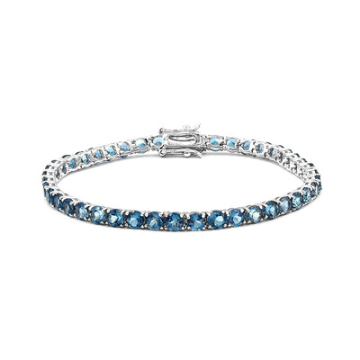 Zilveren armband met Londen-blauwe topaasstenen