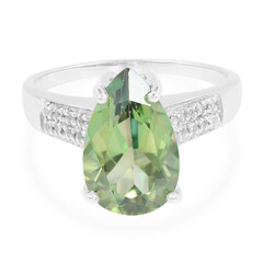 Zilveren ring met een kiwi-topaas