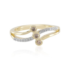 Gouden ring met SI1 Champagne Diamanten