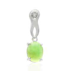 Zilveren hanger met een keizerlijk chrysopraas