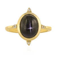 Zilveren ring met een Indische Ster Diopsied