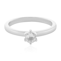 Zilveren ring met een witte kwarts