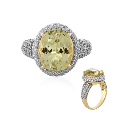 Gouden ring met een kanariegele kunziet