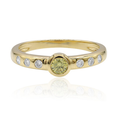 Gouden ring met een gele VS1 diamant (Annette)