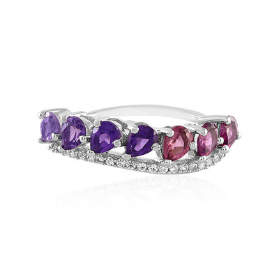 Zilveren ring met amethisten