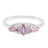 Zilveren ring met Onverhitte Purper Saffieren