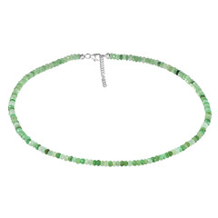 Zilveren halsketting met chrysopraasstenen