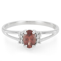 Zilveren ring met een Malaya granaat