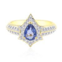Gouden ring met een Ceylon saffier