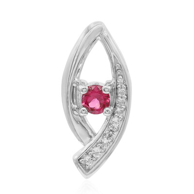 Zilveren hanger met een roze spinel