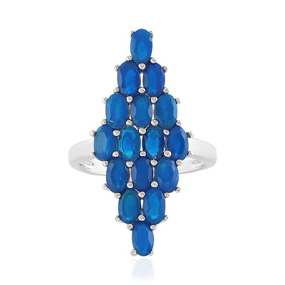 Zilveren ring met Neonblauwe Opalen