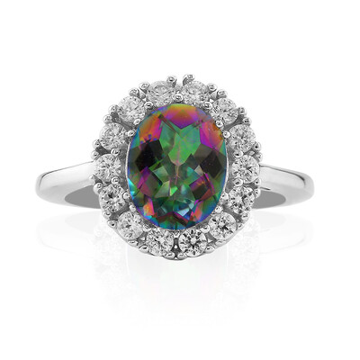 Zilveren ring met een mystieke kwarts