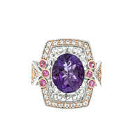 Zilveren ring met een Zambia-amethist (Dallas Prince Designs)
