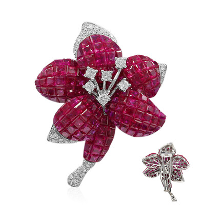 Gouden broche met Birmese Robijnen (Estée Collection)