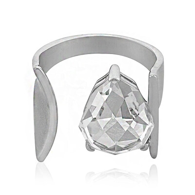 Zilveren ring met een witte kwarts (TPC)